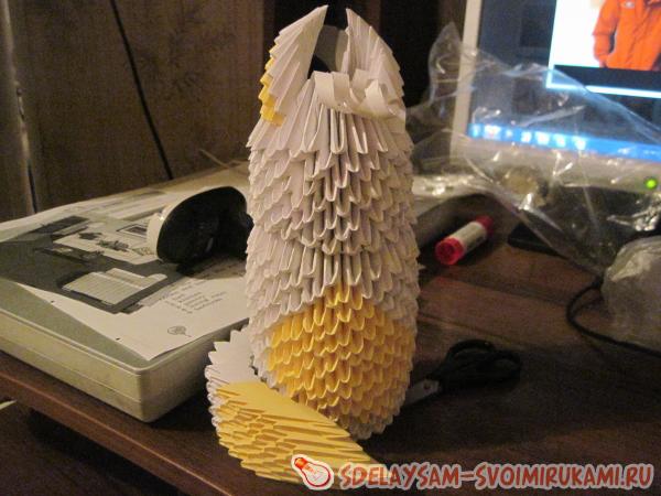 Кошечка из модульного оригами