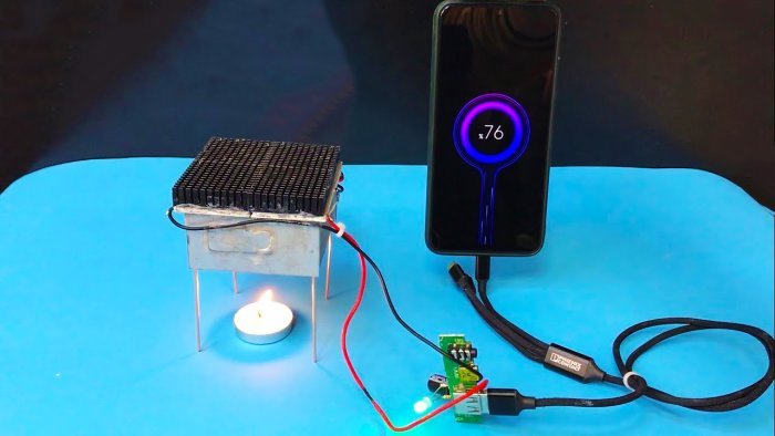 Как зарядить смартфон огнём свечи Термоэлектрическая электростанция своими руками
