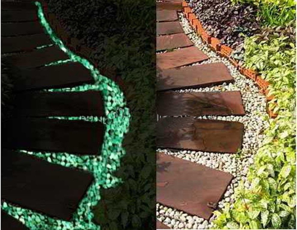 Оригинальное освещение сада с помощью люминесцентной краски