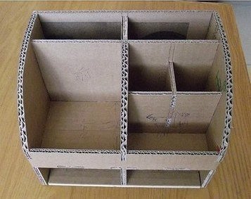 Органайзер для косметики из картонной коробки