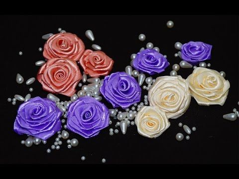 Как сделать розы из атласной ленты. Видео мастер-класс