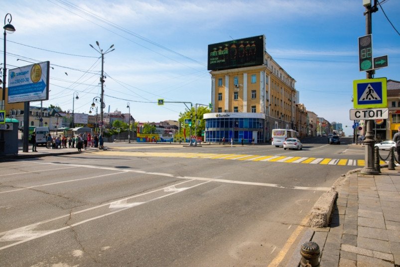Схему движения изменят на перекрестке в центре Владивостока