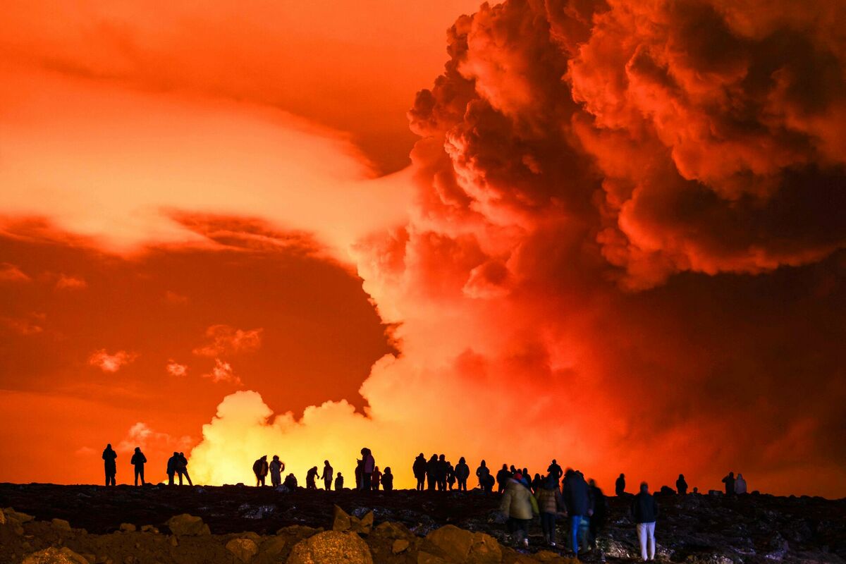 Извержение вулкана в Исландии.  Фото: Аэль Кермарек / AFP / Scanpix