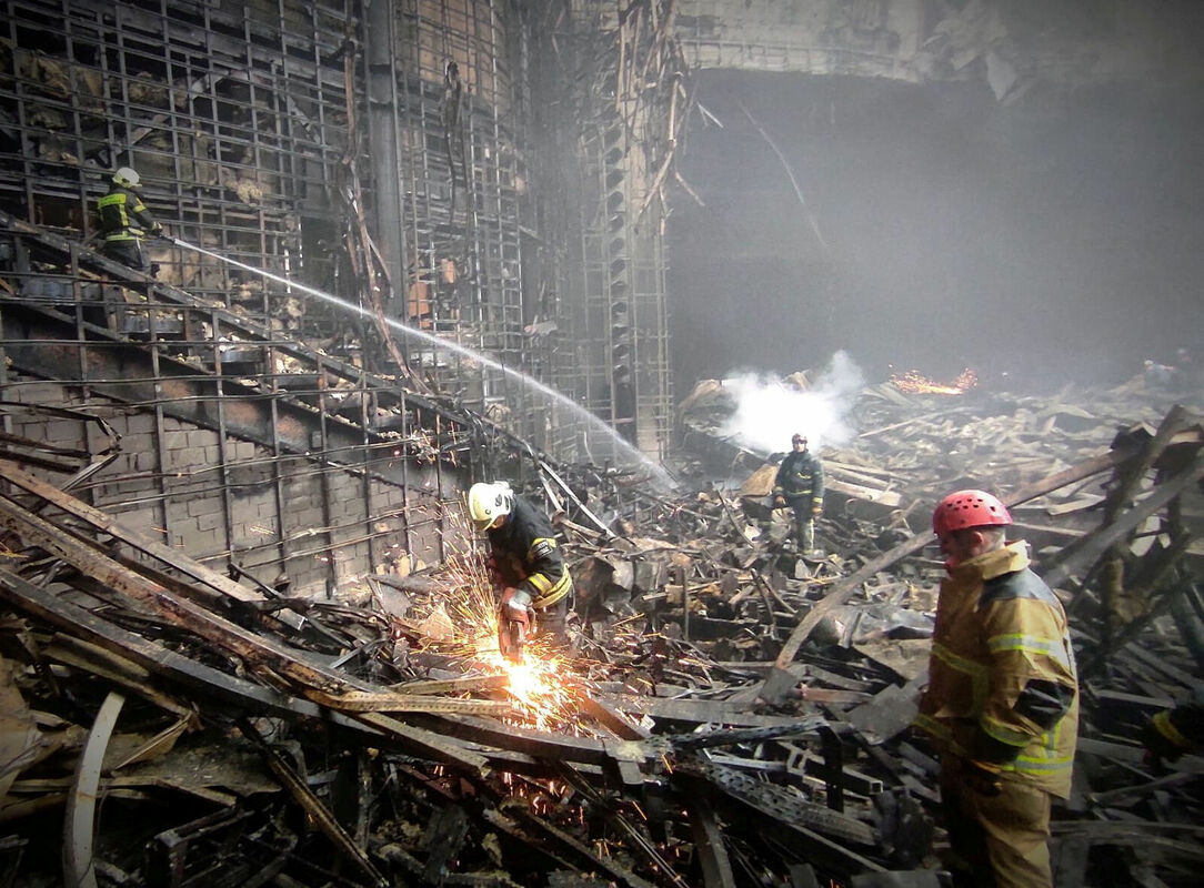 «Крокус Сити Холл» после теракта.  Фото: REUTERS/File Photo/Scanpix